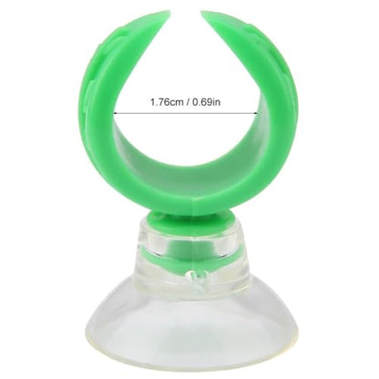 4 Pcs Green Aquarium Airline Tube Holders – Leaf Design Suction Cup Clips for 18-24mm Tubing, Adjustable Fish Tank Air Tube Clamps(L: 1.76cm) - size: L: 1.76cm
