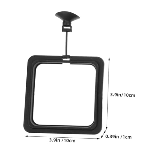 Abaodam 2pcs Aquarium Feeding Rings Floating Fish Feeder with Suction Cups for Small Tanks, Black and Square Shapes, Prevent Food Dispersion for Guppy Goldfish and Betta