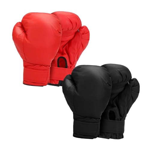 Colaxi 2 Pair Boxing Gloves PU Leather Hand Guard Punch Mitts Punching Gloves Sparring Gloves for Workout Sanda Grappling MMA Karate - size: Kids