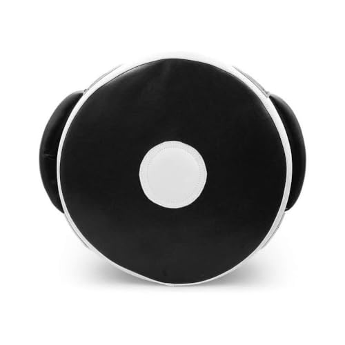 Aoneky Pro 14" Leather Punch Shield - Focus Mitt for Boxing, MMA & Kickboxing Training | Ultra-Lightweight Strike Pad with Shock-Absorbing Padding for Trainers & Partners - color: Black