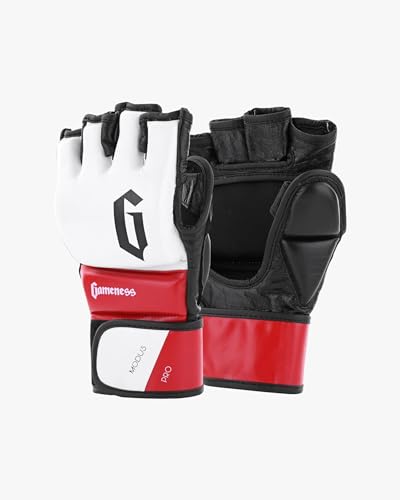 Gameness Pro Training Gloves - color: White/Black/Red, size: Small