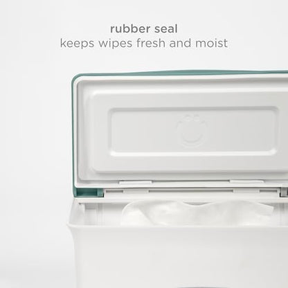 Ubbi Baby Wipes Dispenser with Weighted Plate and Secure Seal, Nursery and Baby Registry Essential to Keep Wipes Fresh, Open Water - color: Open Water Wipes Dispenser