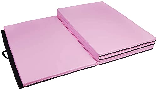 Polar Aurora 4'x8'x2 Thick Folding Gymnastics Exercise Mat Aerobics Stretching Yoga Mats - color: Pink
