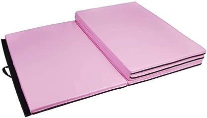 Polar Aurora 4'x8'x2 Thick Folding Gymnastics Exercise Mat Aerobics Stretching Yoga Mats - color: Pink