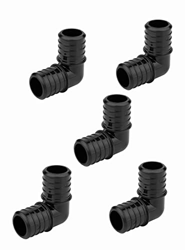 5-Pack EFIELD Poly PPSU Barb Crimp Fitting 1-inch X 1-inch 90 Degree Elbow For Pex Tubing Connection, ASTM F2159,(PPSU1807006-5PCS) - size: Without Tab (Pack of 5), style: 1"X 1"