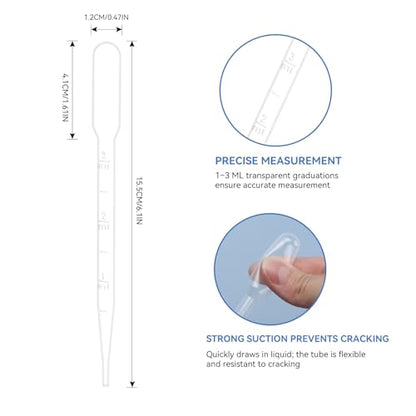 Dropper Pipettes - Disposable Pipettes Dropper for Accurate Liquid Transfer, Perfect for Essential Oils, Resin, Crafts, Labs - Plastic Pipette 20PCS