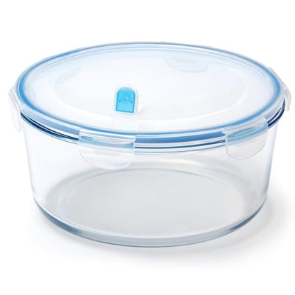 NUTRIUPS 2800ml/95oz Large Glass Food Storage Containers with Airtight Lids, 2.8L Rectangle Family Size Extra Large Bakeware Marinating Lock Baking Dish Container Glass Bowls - color: 2.8L