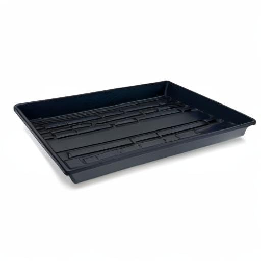 5 Pack of Durable Black Plastic Growing Trays (Without Drain Holes) 21" X 11" X 2" - Flowers, Seedlings, Plants, Wheatgrass, Microgreens & More - size: 5 pack