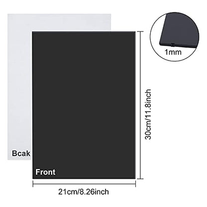 BENECREAT 4PCS Adhesive Silicone Sheet 11.8x8.2 Inch Black Nonslip Silicone Rubber Pad A4 Size 1mm Thick for Gaskets DIY Material, Supports, Leveling, Sealing, Bumpers, Protection, Abrasion, Flooring
