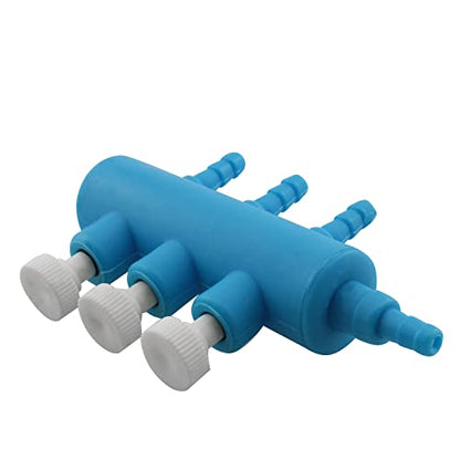 RLECS Air Manifold 8mm to 4mm 3 Way Outlet Air Flow Distributor Aquarium Air Pump Hose Splitters Oxygen Pipe Hose Distributors Fish Tank Splitter Lever for Air Tube Pipe Hose Split-Flow Connector
