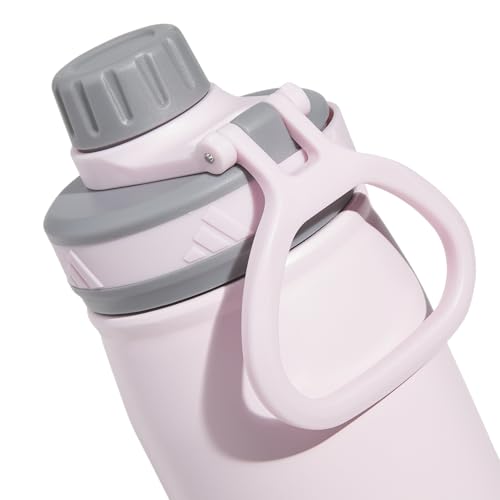 adidas Metal Water Bottle 600 mL | Double-Wall Insulated, Leak-Resistant Lid, BPA-Free, Durable, Workouts & Daily Use - color: Clear Pink/Grey/Pink Fusion/M