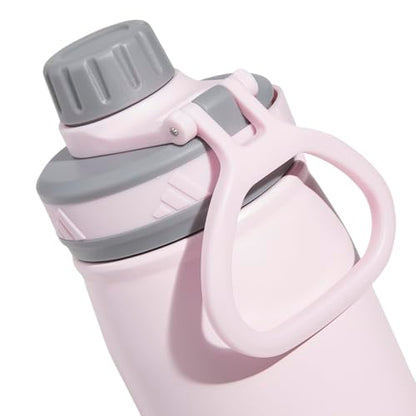 adidas Metal Water Bottle 600 mL | Double-Wall Insulated, Leak-Resistant Lid, BPA-Free, Durable, Workouts & Daily Use - color: Clear Pink/Grey/Pink Fusion/M
