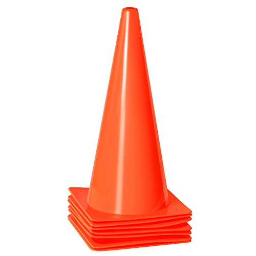 15 Inch Traffic Safety Cones, [7 Pack] Orange Parking Cones Training Cones, Plastic Cones for Indoor/Outdoor Activity & Festive Events - color: Orange, size: 15inch