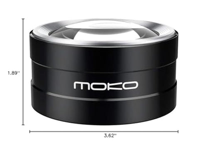 MoKo LED Lighted Desktop Magnifier Dome with 5X Magnification, Magnifying Glass with Light Large Viewing Area for Seniors Reading, Inspection, Exploring, Coins, Low Vision - Carrying Case Included