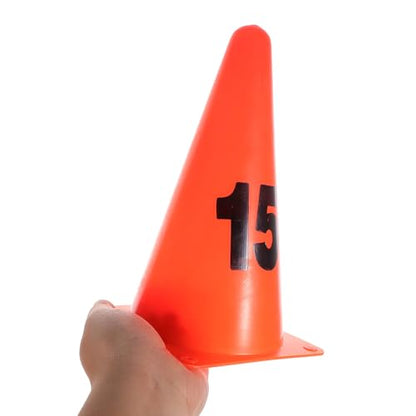 ABOOFAN 15Pcs Orange Soccer Training Cones, Soft Numbered Markers