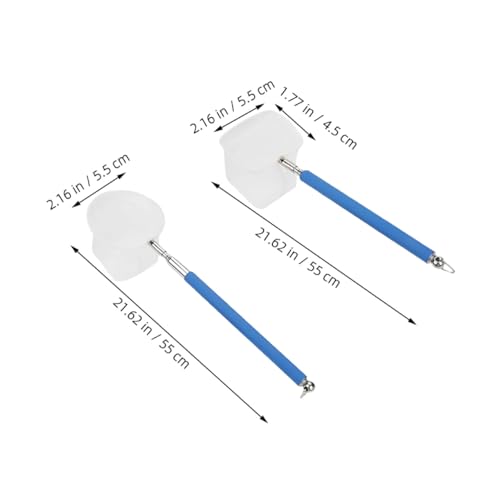 Cabilock 2pcs Mini Telescopic Shrimp Net with Extendable Handle, Fine Mesh Aquarium Fish Tank Net for Small Tanks, Lightweight Stainless Steel Frame for Betta and Shrimp Care