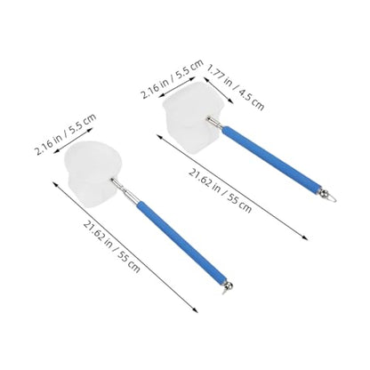 Cabilock 2pcs Mini Telescopic Shrimp Net with Extendable Handle, Fine Mesh Aquarium Fish Tank Net for Small Tanks, Lightweight Stainless Steel Frame for Betta and Shrimp Care