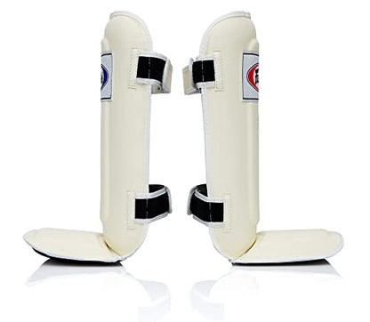 Fairtex SP3 Lightweight Shin Guards, Muay Thai MMA Avoid Shin Splints Gear - color: White, size: Medium