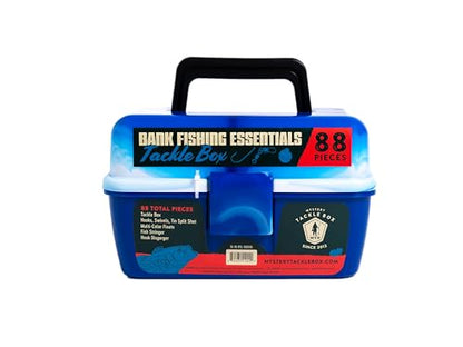 Catch Co Mystery Tackle Box Bank Fishing Essentials - 88 Pieces - Small Tackle Box - color: Blue