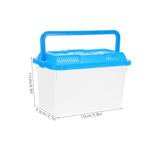 Kisangel 4Pcs Handheld Fish Tank Portable Pet Carrier Transparent Plastic Breeding Box with Handle for Small Fish Turtles Reptiles and Hamsters for Safe Transportation