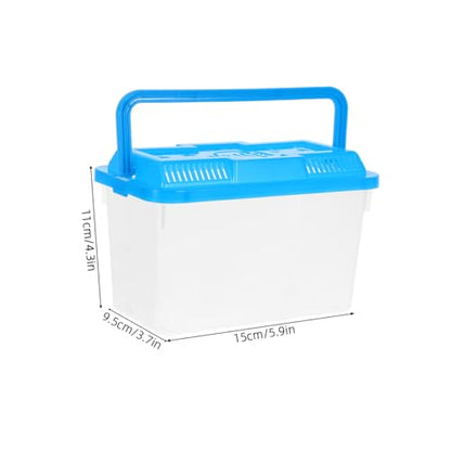 Kisangel 4Pcs Handheld Fish Tank Portable Pet Carrier Transparent Plastic Breeding Box with Handle for Small Fish Turtles Reptiles and Hamsters for Safe Transportation