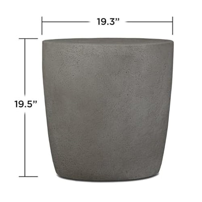 Bowery Hill Round Propane Tank Cover, Glacier Gray Finish, Fiber-Cast Concrete Construction, 19.5" H x 19.3" W, Includes Leveling Feet and PVC Cover, Outdoor Accessory for 20 lb LP Gas Tanks