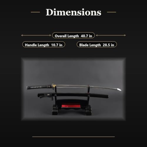 Hand Forged 1045 Heat-Tempered Katana, Full Tang Sword - color: Demi-God
