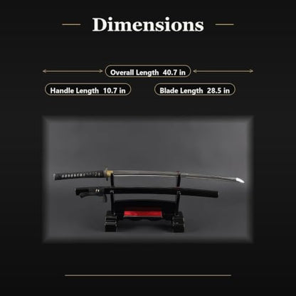 Hand Forged 1045 Heat-Tempered Katana, Full Tang Sword - color: Demi-God