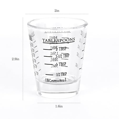 2 Pcs Measuring Cup with Measuring Line, 1 oz/30 ml Measuring Cup with Ounces and Milliliters, Red+Black - color: Red+Black, size: ['1 oz/30 ml']