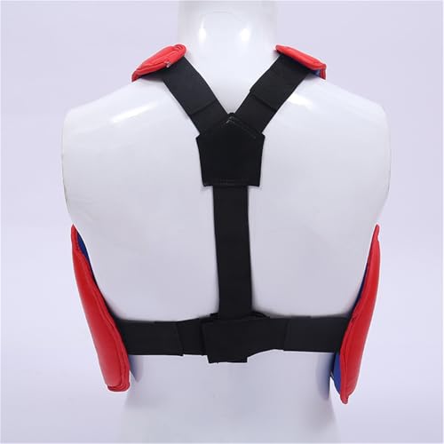Reversible Karate Sparring Chest Guard, Taekwondo Boxing MMA Martial Arts Muay Thai Kickboxing Training Body Protector - color: Red/Blue, size: X-Large