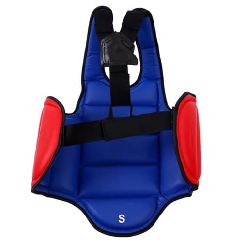 Reversible Karate Sparring Chest Guard, Taekwondo Boxing MMA Martial Arts Muay Thai Kickboxing Training Body Protector - color: Red/Blue, size: X-Large