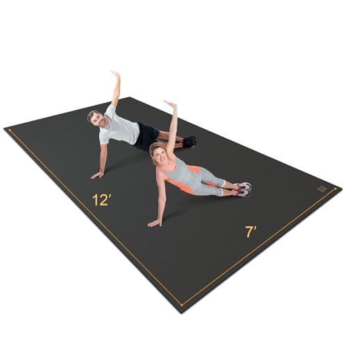 GXMMAT Extra Wide Large Exercise Mat 12'x7'/10'x7/8'x7(7mm) - size: 7*12 FT