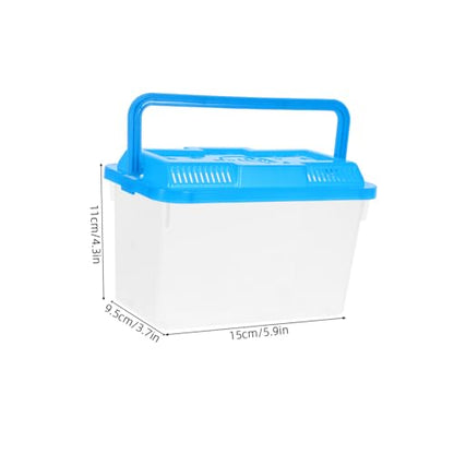 BESTonZON 4pcs Portable Mini Aquarium Carrier for Small Pets Handheld Fish Tank with Convenient Handle Plastic Design for Travel of Fish Turtles and Hamsters