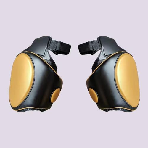 Yiju Kickboxing Thigh Pad Leg Kick Pad Versatile Body Protector Protect Pad for Taekwondo Karate Boxing Coach Trainer Equipment - color: Gold Left
