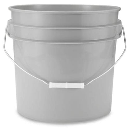 3.5 Gallon Food Grade Grey Bucket Pail with Green Screw on Air-Tight Lid (Pack of 4) BPA Free containers -Made in USA