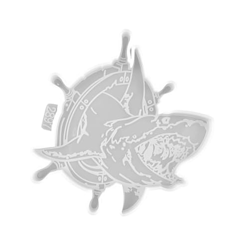 SEWACC Shark Shape DIY Coaster Mold Silicone Cup Mat Making Mold for Custom Resin Crafting and Easy to Use and for Unique Home Decor