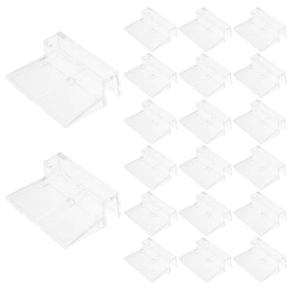 KOMBIUDA 20pcs Aquarium Cover Clip, 6mm Clear Acrylic Fish Tanks Support Holder, Aquarium Lid Clips Clamps for Pet Terrariums, Rimless Fish Tank