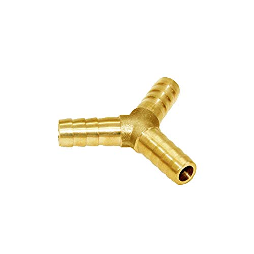 3/8" Hose Barb Y Shaped 3 Way Union Fitting Intersection/Split Brass Water/Fuel/Air - size: 3/8 Inch