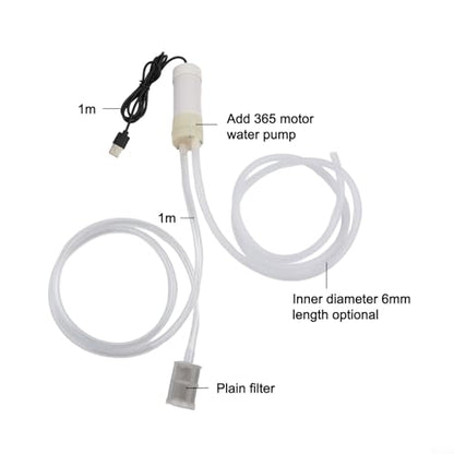 5V Self-Priming Water Pump USB Powered Vacuum Pump with 4L/Min Flow Plastic Housing Compact Portable Design for Aquarium Cleaning, Balcony Irrigation, Camping and Outdoor(1 Meter) - size: 1 Meter