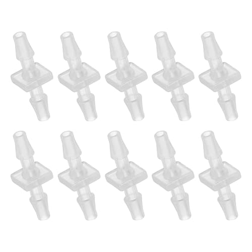 MECCANIXITY 10pcs Plastic Hose Barb Fitting, 1/8" Barbed Hose Pipe Fitting Splicer Mender Joint Adapter for Water Liquid Fuel Line Tube, Clear - color: Clear, size: 1/8 Inch