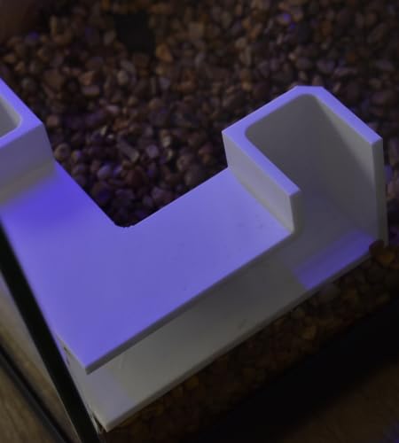 Aquarium Underground Tunnel | Fish & Shrimp Hideout for Aquariums | Unique Underground Viewing Tunnel | Made in USA (Corner Tunnel, White)