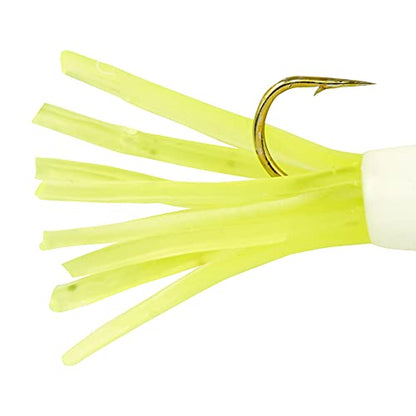 Berkley PowerBait Pre-Rigged Atomic Tubes Fishing Soft Bait - color: White Chartreuse, size: 1/16 oz