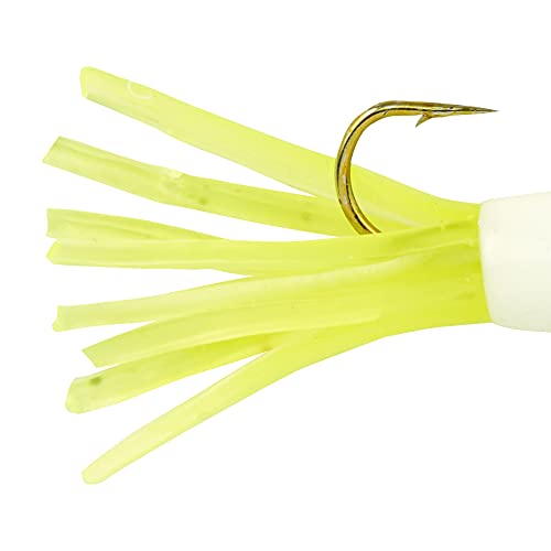 Berkley PowerBait Pre-Rigged Atomic Tubes Fishing Soft Bait - color: White Chartreuse, size: 1/32 oz