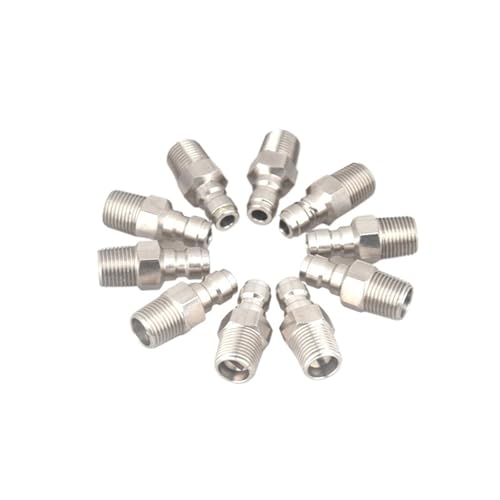 1pcs 8MM 1/8NPT Stainless Steel Male Quick Coupler Air Tank Soft Connector Pneumatic Accesories for Diving Compressor Aquarium(1 PC)