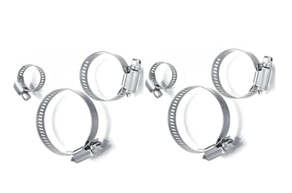 Hose Clamps Assortment 6-Pack – Zinc-Plated Steel, 2 Each: 3/4", 1-1/4", 2" – Adjustable, Durable, Rust-Proof