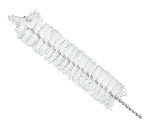 EISCO 12PK Bristle Cleaning Brushes with Fan-Shaped Ends, 9" - Twisted Stainless Steel Wire Handle - Ideal for 0.6" - 0.8" Diameter Tubes, Bottles, Flasks, Cylinders, Jars, Vases, Cups