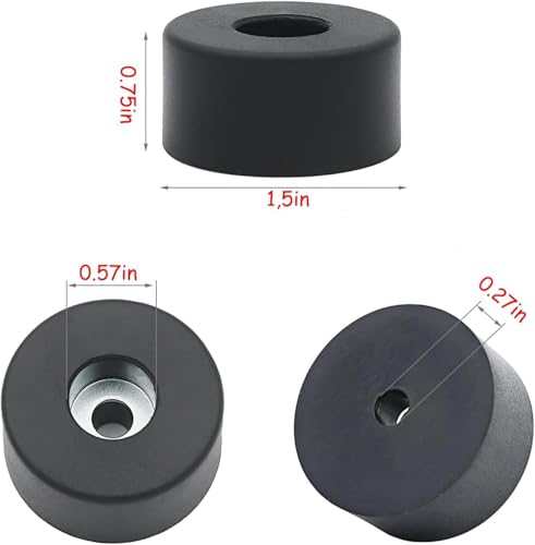 4PCS 192310GS Anti Vibration Rubber Feet with Nuts & Washers - Air Compressor Isolation Pads Compatible with Coleman Powermate 094-0026, Sanborn E106661, Replaces for Briggs & Stratton 192310GS