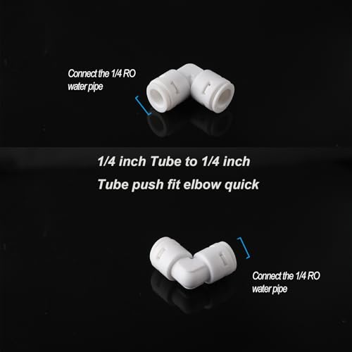 10-Pack 1/4" OD Quick Connect Fittings Kit - 5 Straight Couplers & 5 Elbows for RO Water Filter/Ice Maker