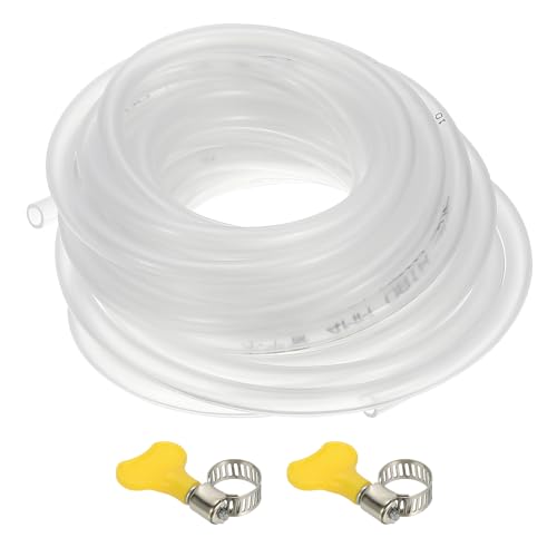 PATIKIL PVC Vinyl Tubing, 3/16"ID x 1/4"OD Flexible Clear Plastic Tube with 2 Hose Clamps, Hose Line Pipe for Multipurpose Industrial Vinyl Aquarium, 10FT - size: 3/16" ID 10FT