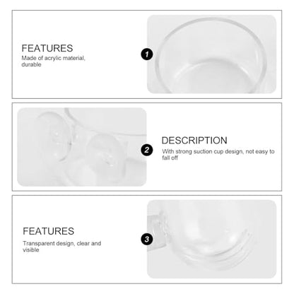 2pcs Aquarium Fish Food Feeder Cups with Suction Large and Small Acrylic Fish Feeding Containers for Chilled Bloodworm and Brine Shrimp for Aquarium Feeding